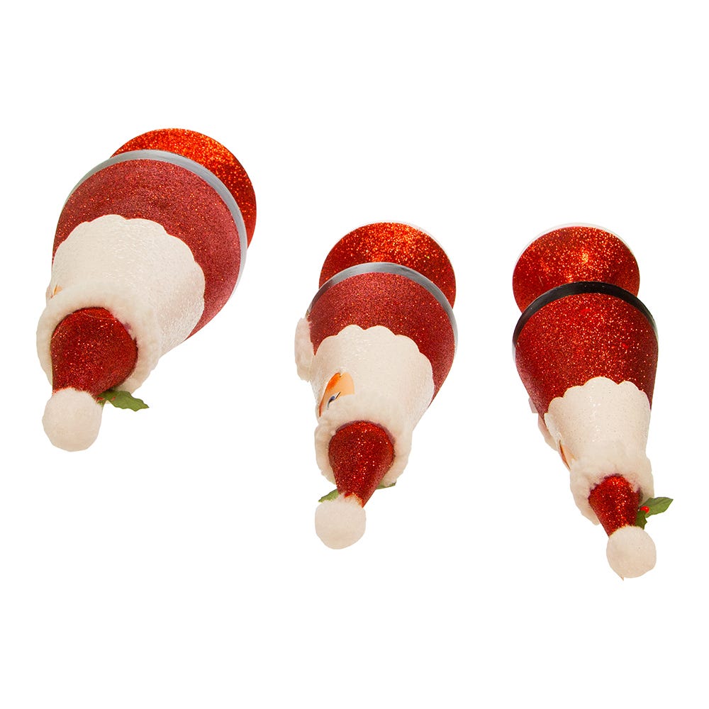 Kurt Adler 10-14-Inch Wooden Santa Tree Table Pieces, 3 Piece Set